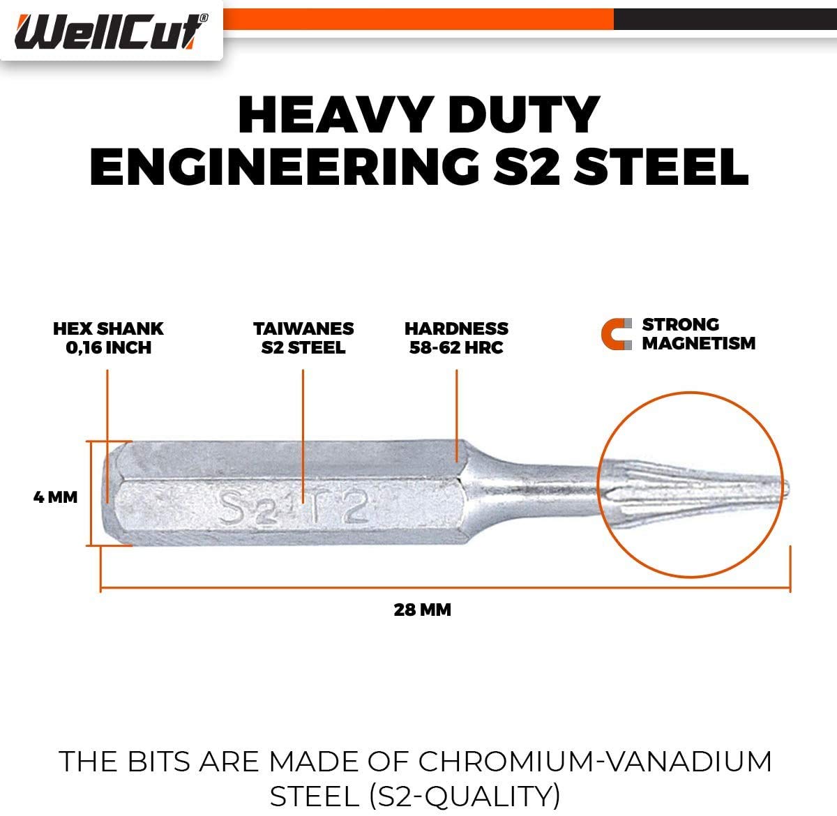 WELLCUT WC-MPS38U - Juego de destornilladores de precisión multiusos con barra de extensión (38 piezas)