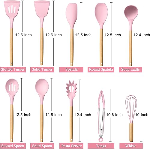Miniatura 2 de HaWare Juego de utensilios de cocina de 10 piezas (rosa)