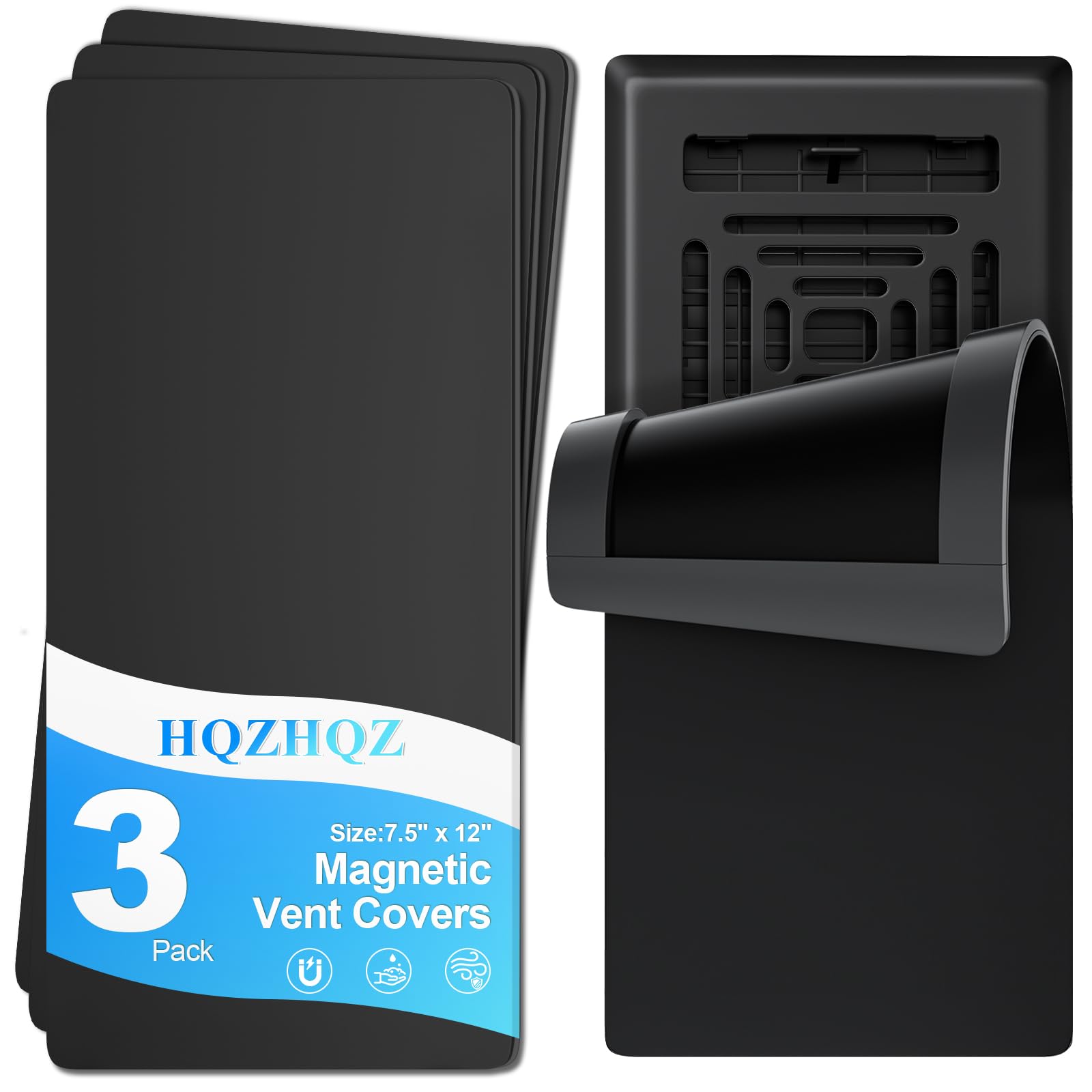 Magnetic Vent Covers 3 Pack, Vent Covers for Home Floor 7.5" X 12" for Floor, Wall, or Ceiling Vents and Air Registers, for RV, Home HVAC and AC Vents