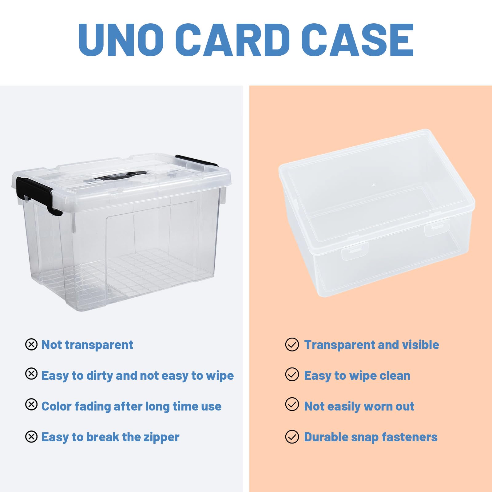 EujRcf 2 Pcs Playing Cards Case, Clear High Capacity Playing Card Box Storage 13.8x10.3x5.9cm - Image 4