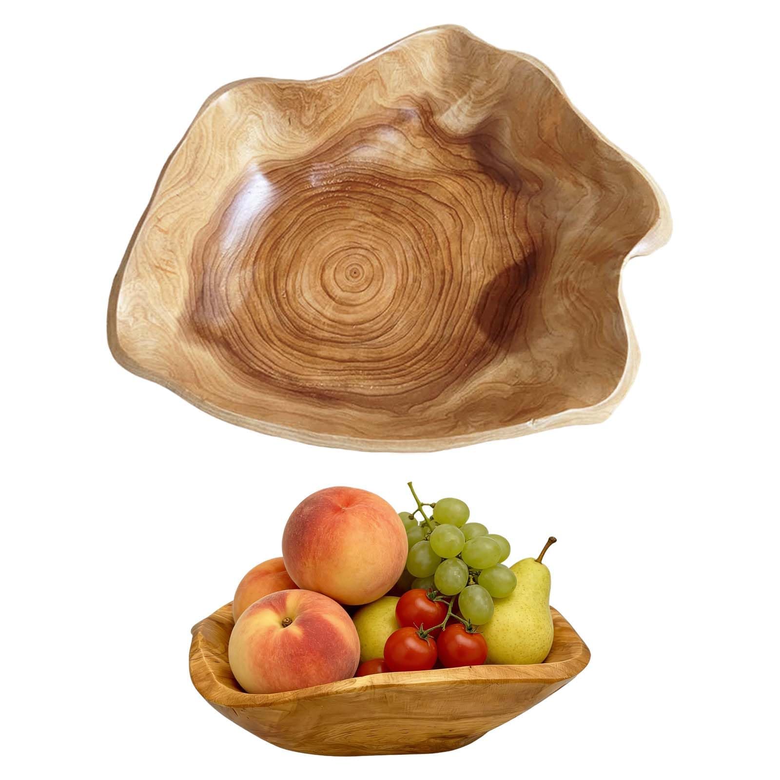Ciotola in legno, per frutta, in legno, per insalata, per frutta (25-29 cm)