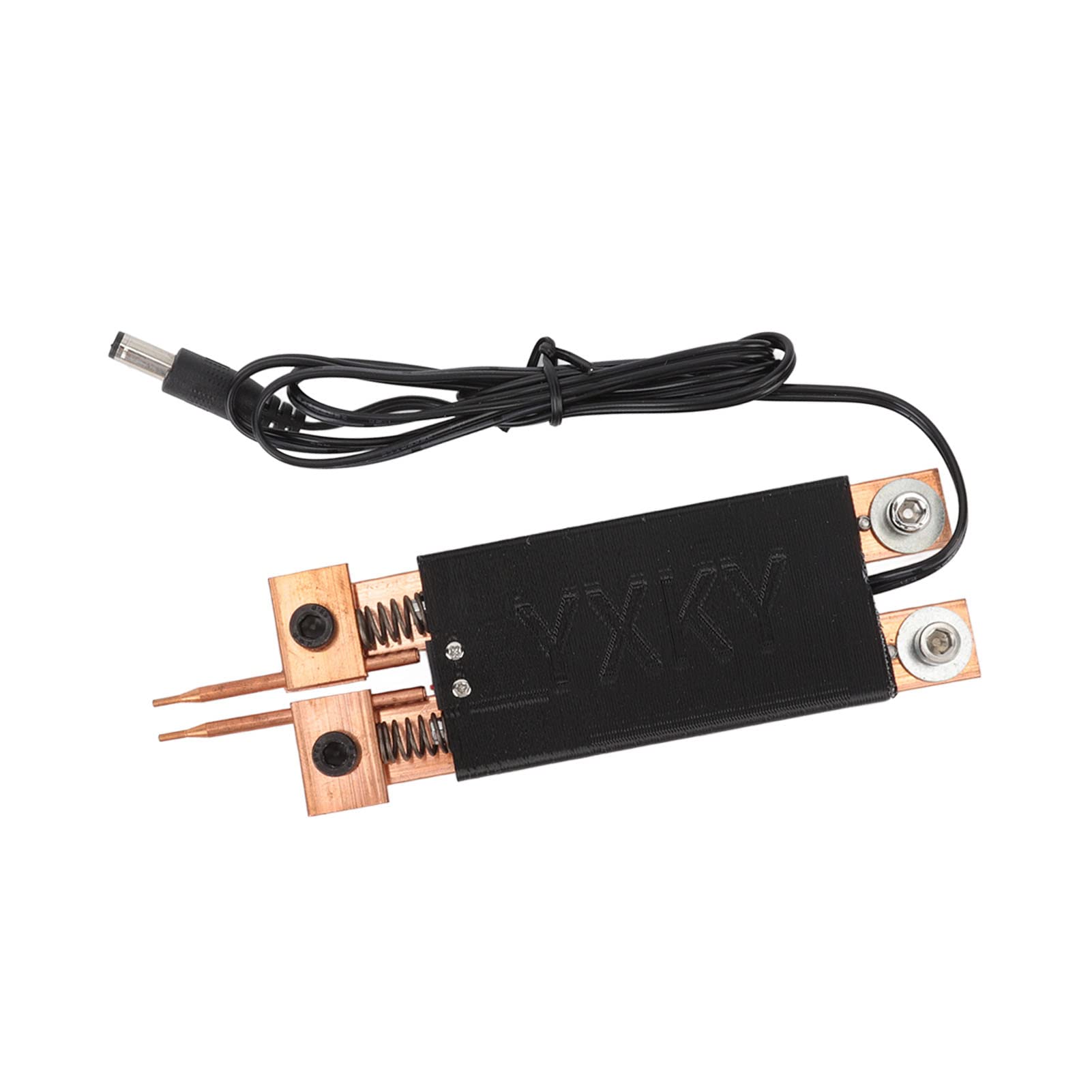 Penna per saldatura a punti a batteria, saldatrice a punti portatile con grilletto automatico, asta in ottone spesso per potenza stabile, doppie molle per controllo retrattile, (Nera)