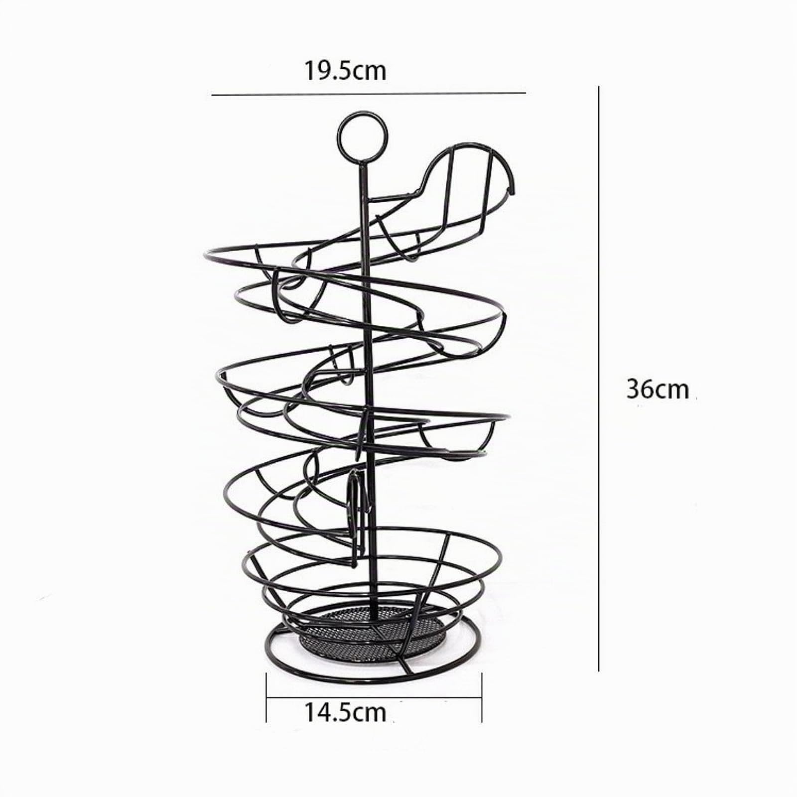 Distributeur Oeuf, Distributeur d'œufs en Spirale, Porte-œufs Rotatif, Gain de Place, Support de Stockage Oeufs Créatif Et Robuste, Rangement Oeuf, pour Comptoir de Cuisine Range Oeuf, Noir, 36x19.5cm