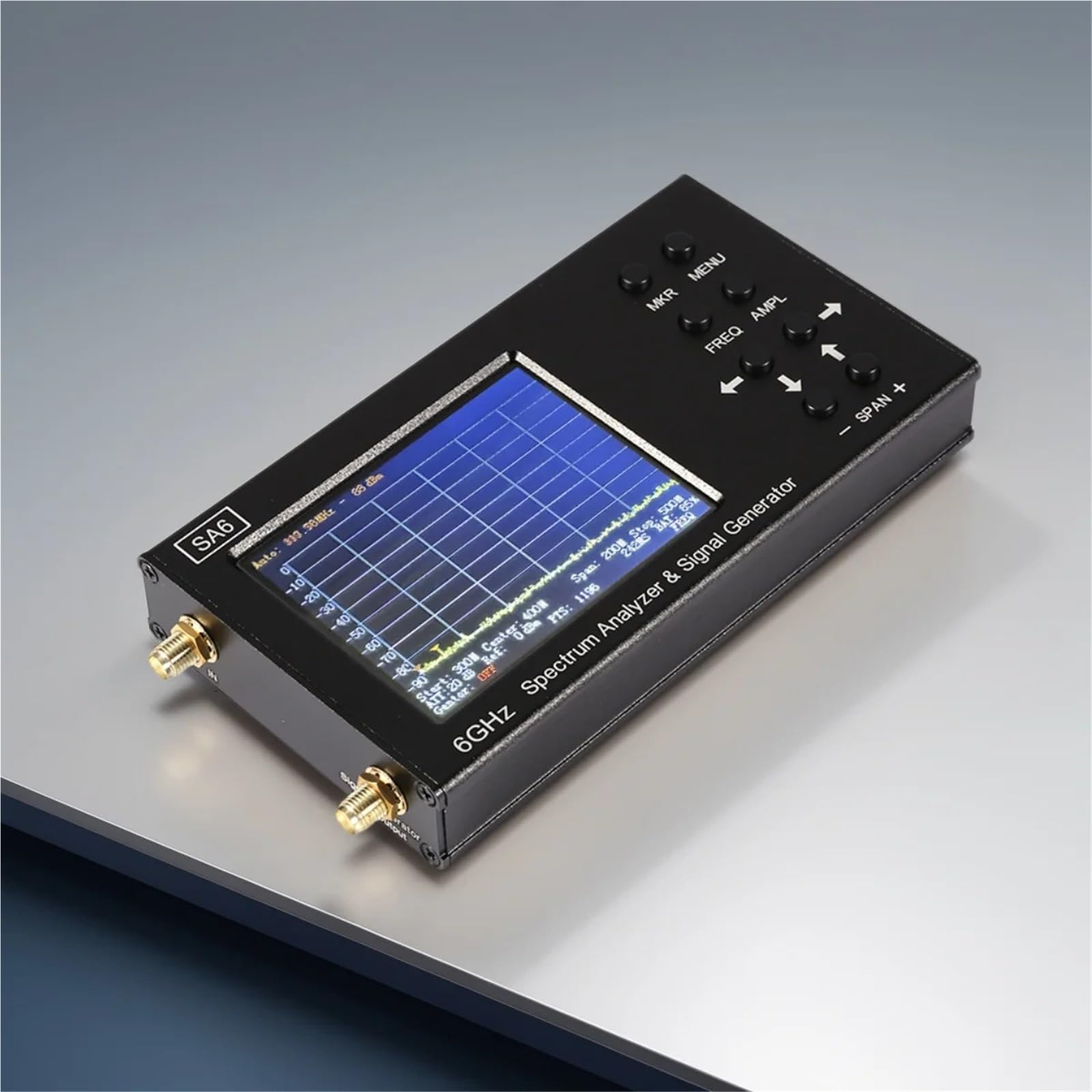Analizzatore di Spettro Portatile SA6, Multifunzione, generatore di Segnale da 35 a 6200 MHz, Tester Touch Screen Riutilizzabile da 3,2 Pollici for Laboratorio