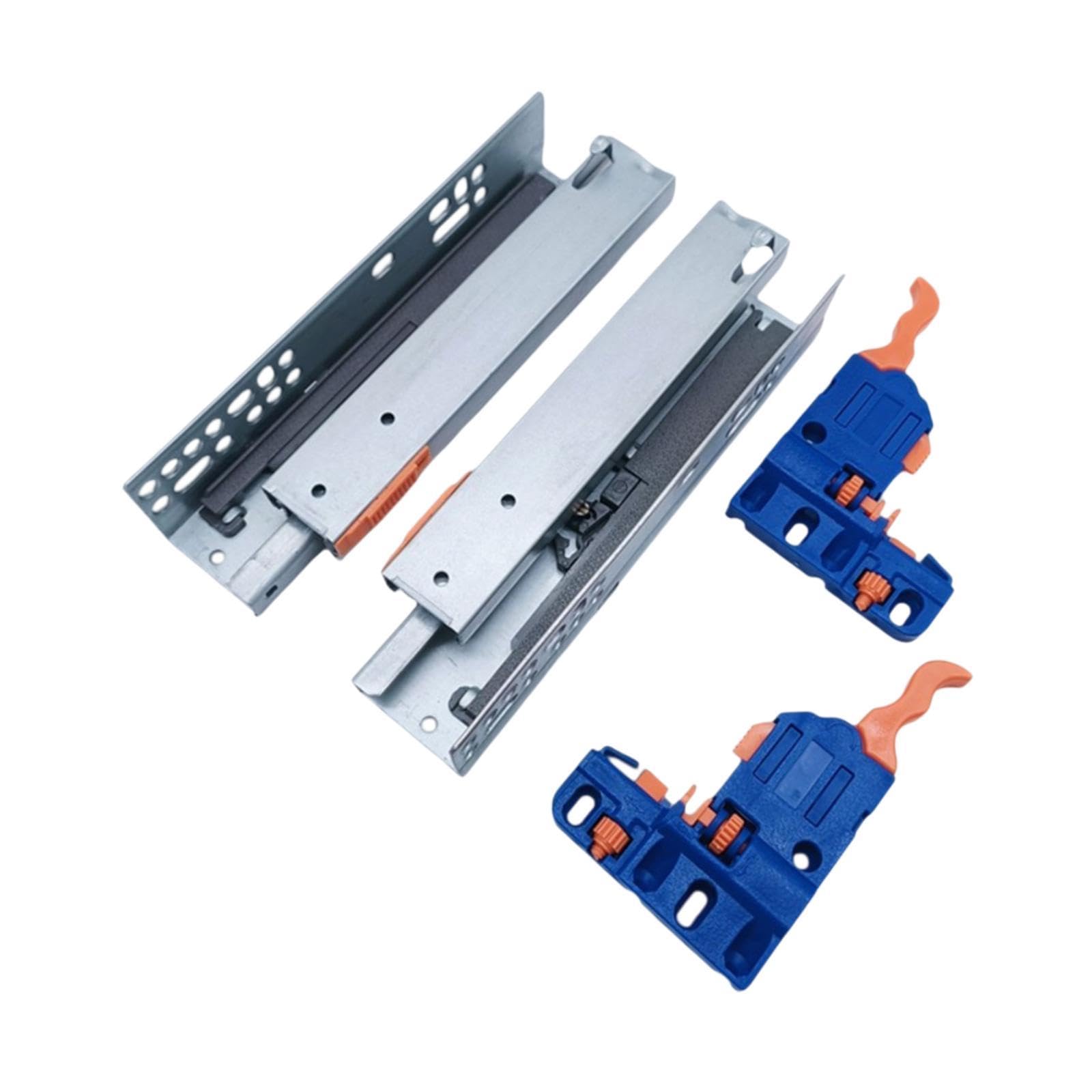 predolo Guide per cassetti, ferramenta, facili da usare, 1 paio, kit di guide per cassetti resistenti in metallo per cassettiera, cucina, armadio, Buffering