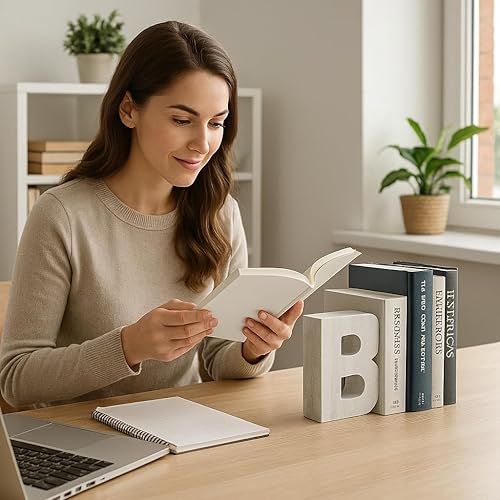 Miniatura 4 de Escultura hecha a mano de mármol natural con letra B, acento decorativo de mármol sólido Taj Mahal para oficina, estantería y decoración del hogar,