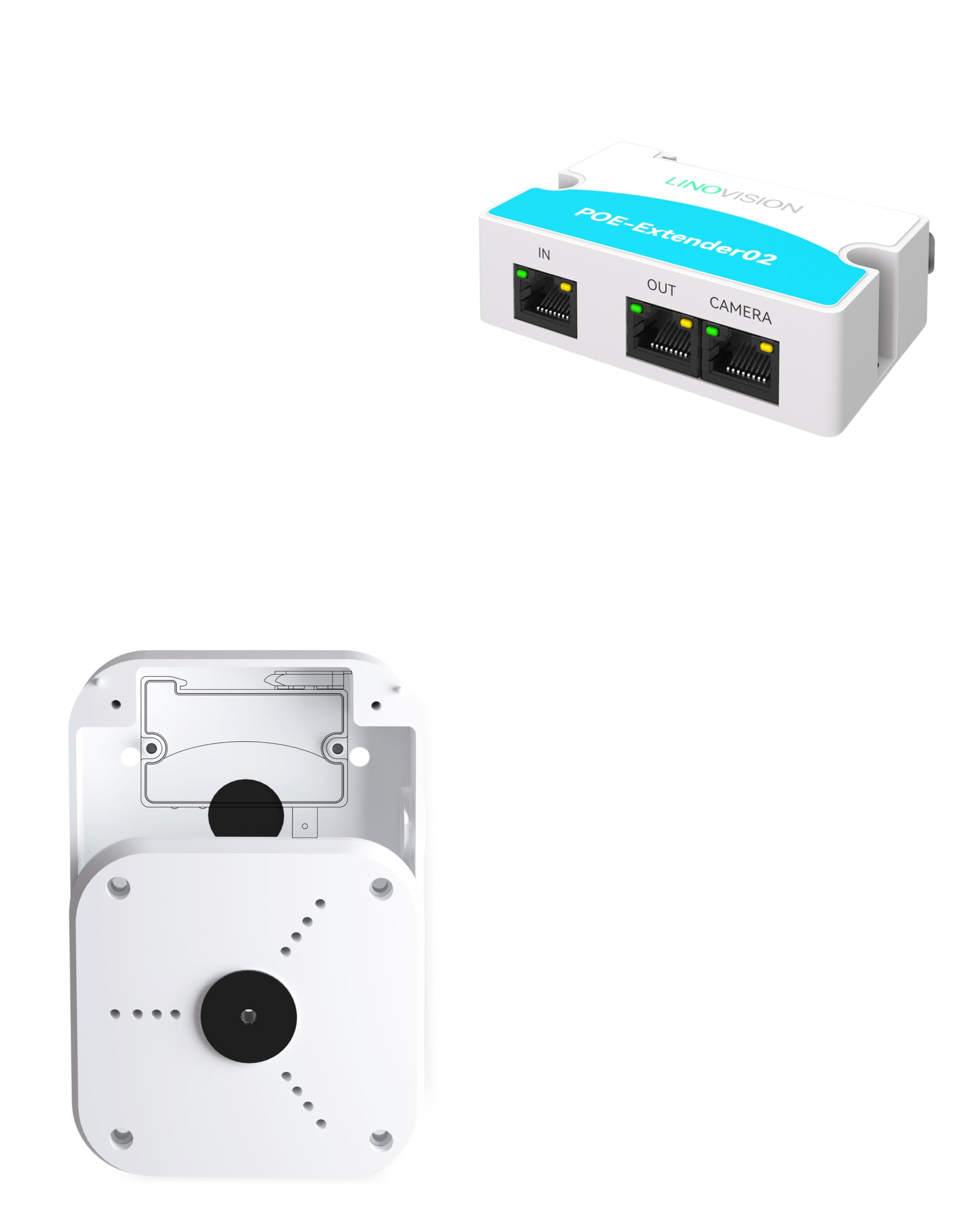 Amazon.com: LINOVISION Mini 2 Port PoE Extender with Camera