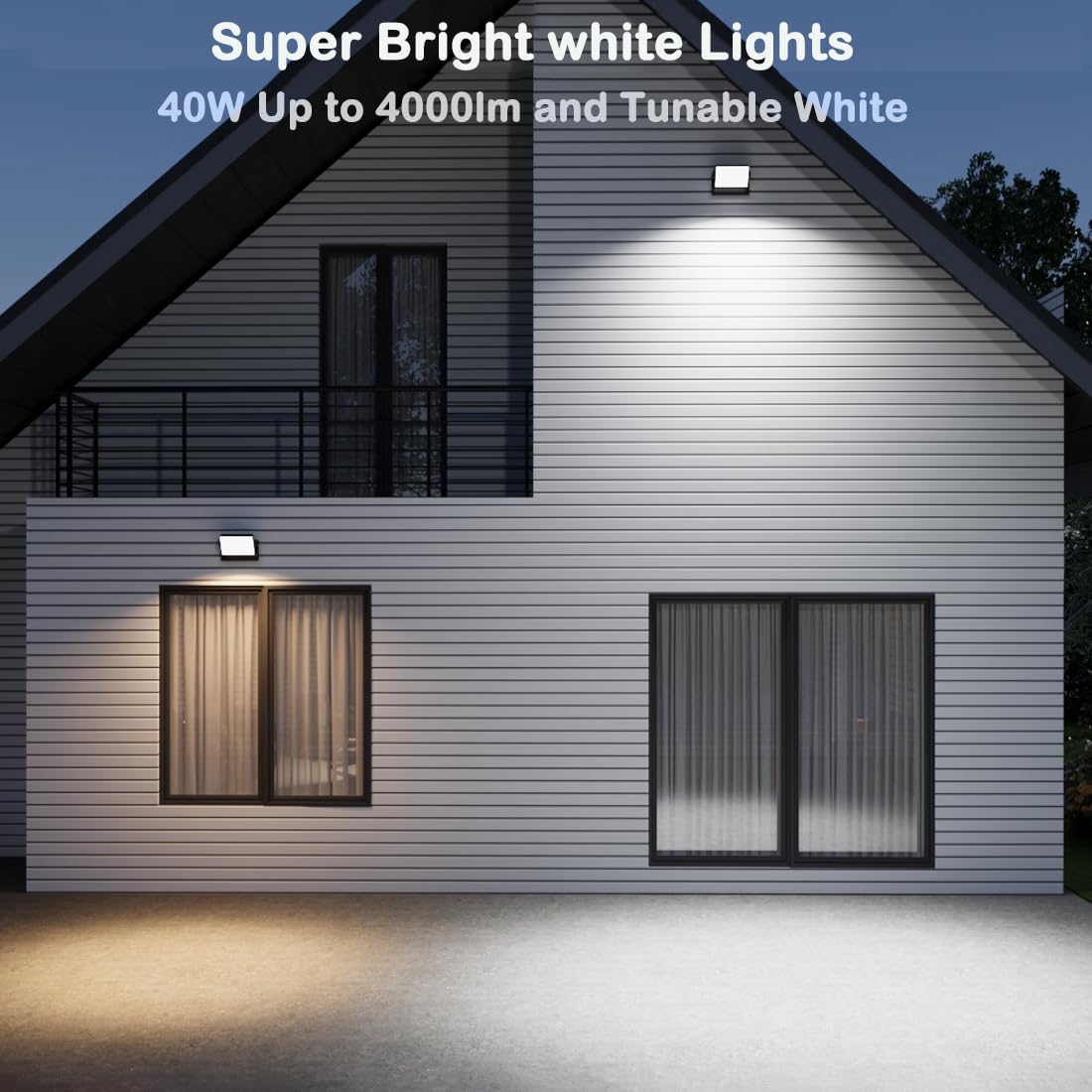 60W LED Outdoor Wall Lights with 360 Rotation Flood Lights Outdoor 5000K 4000K 3000K 3 Colors Changeable Outside — view 2