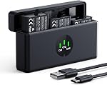 K&F CONCEPT 3 Pack Osmo Action Extreme Battery Plus (2100mAh) and USB C Fast Charging Case Set, Compatible with DJI Action 6 Osmo 360 Action 5 Pro Action 4 Action 3 Cameras