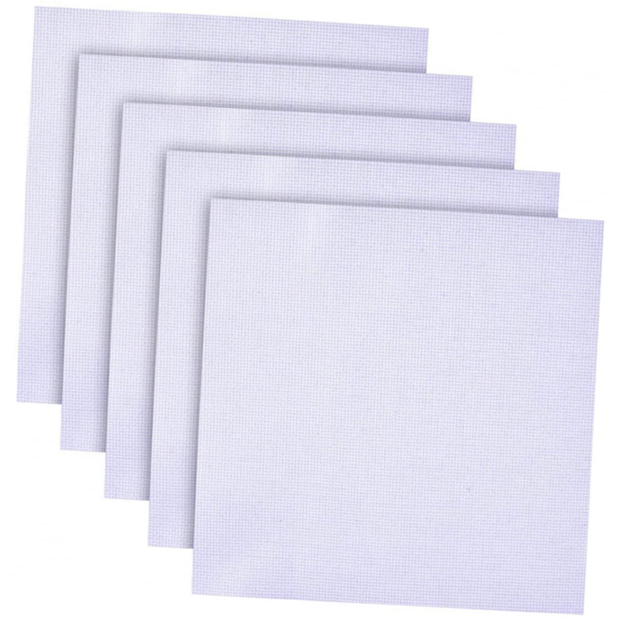ERINGOGO Needlework Fabric 10pcs 11ct Cross-Stitch White Cross-Stitch Fabric for DIY and Machine Embroidery