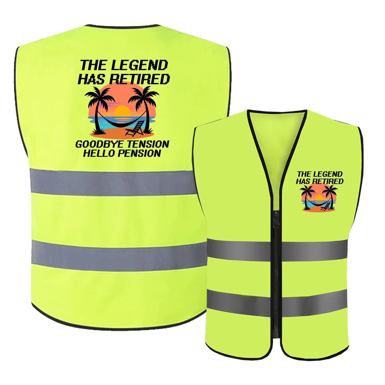 Cosymate Funny Retirement Vest Hi Vis Neon Yellow, Humorous Retirement Gift for Men Women, Reflective Gag Vest for Retirement Party, Funny Farewell Gift for Coworker Boss Friend