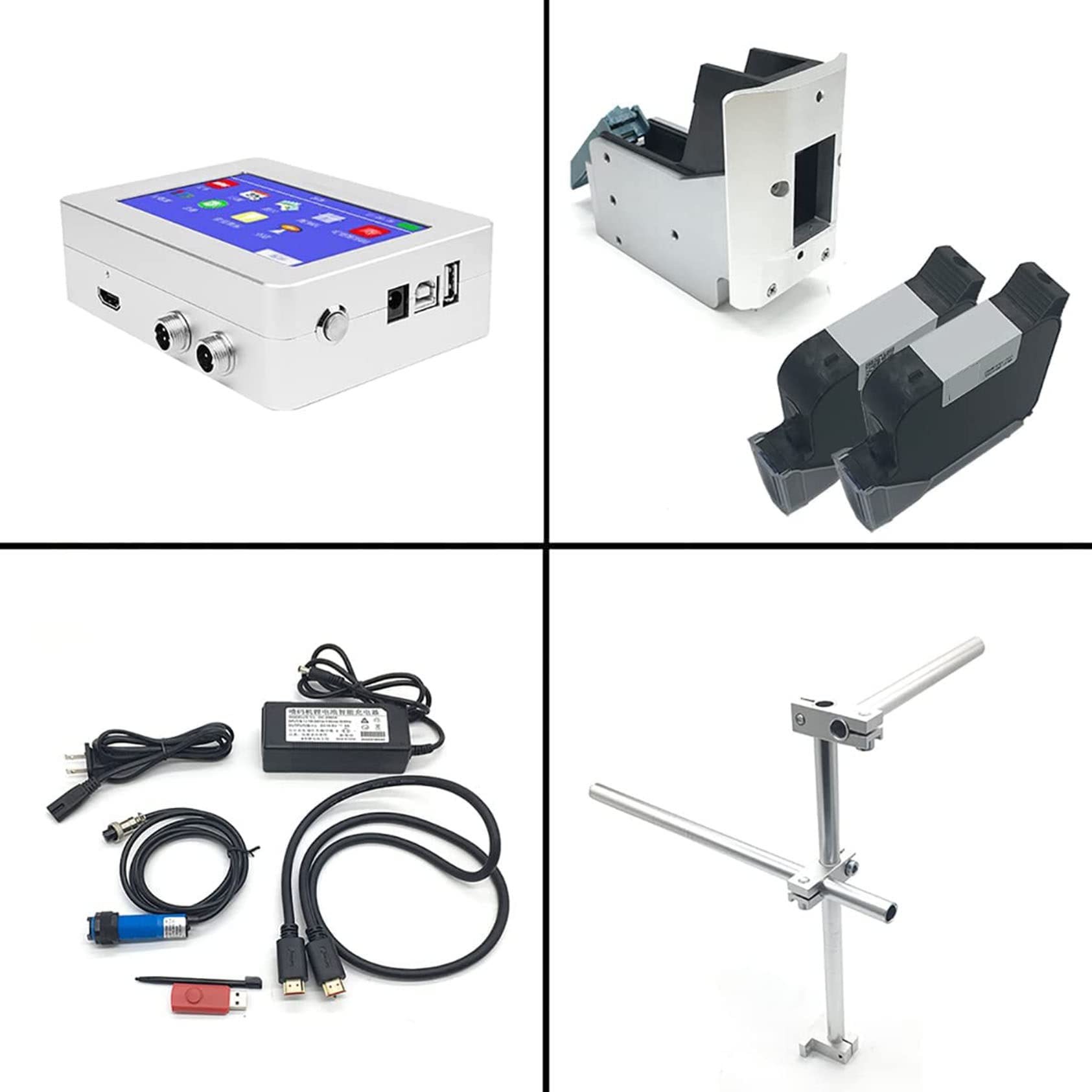 RESKIU 12.7/25.4mm Online Coding Machine, in Line Inkjet Coder, Small Intelligent Assembly Line Coding Machine with 5 Inch HD LED Touch Screen, for Barcode,Tag,DIY Logo Picture,12.7MM