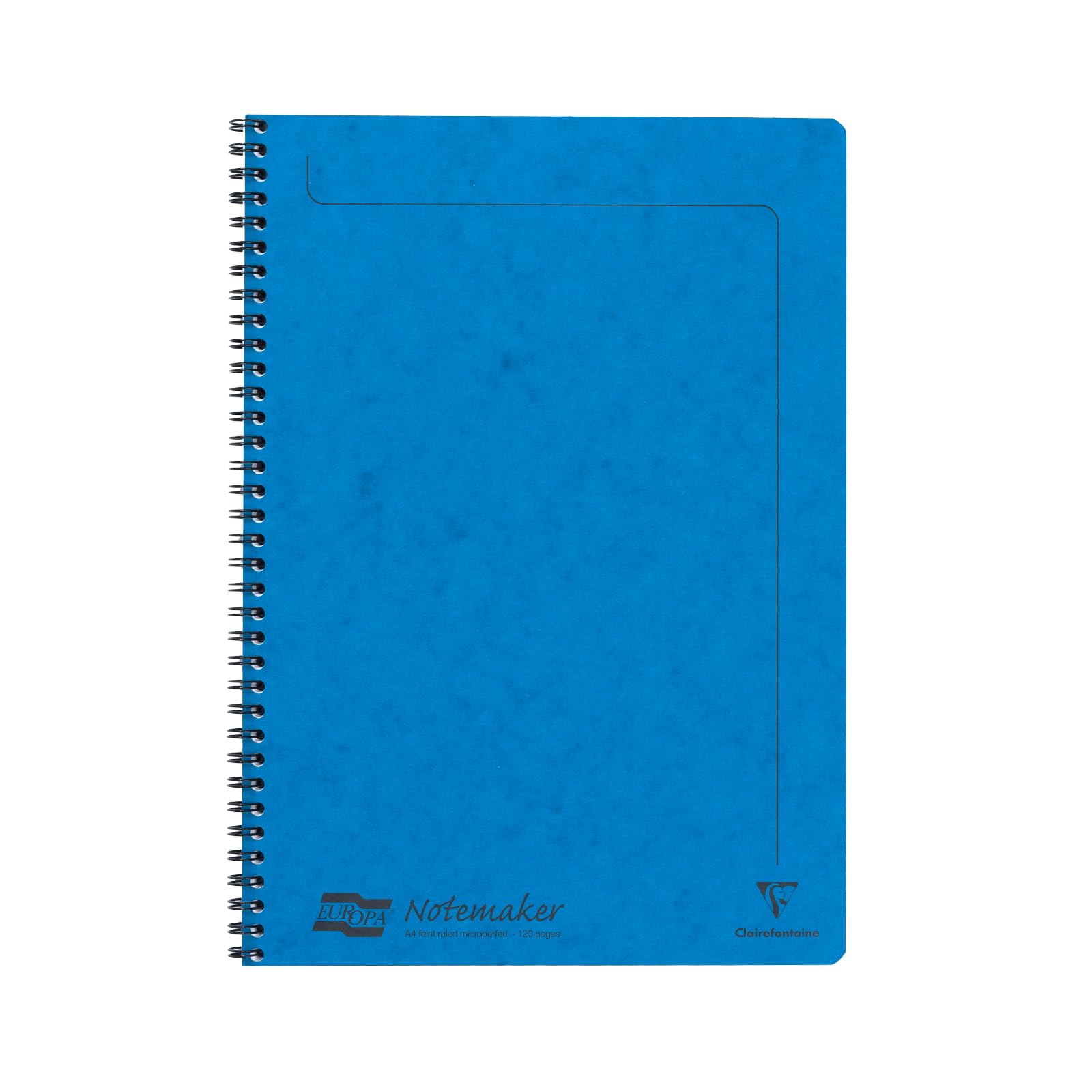 Clairefontaine 4865Z - One Notemakers Europa Blue Spiral Notebook - A4 21 x 29,7 cm - 120 Detachable Ruled Pages - White Paper 90 g - Glossy Card Cover