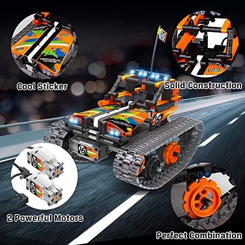 VATOS STEM Fernbedienung Spielzeug - 392 PCS 3 in 1 Techinic Car Stunt Robot | Kreative Steine für Jungen und Mädchen Alter 8 9 10 11 12 Jahre alte Bausteine Bauspielzeug Kinder – Bild 7