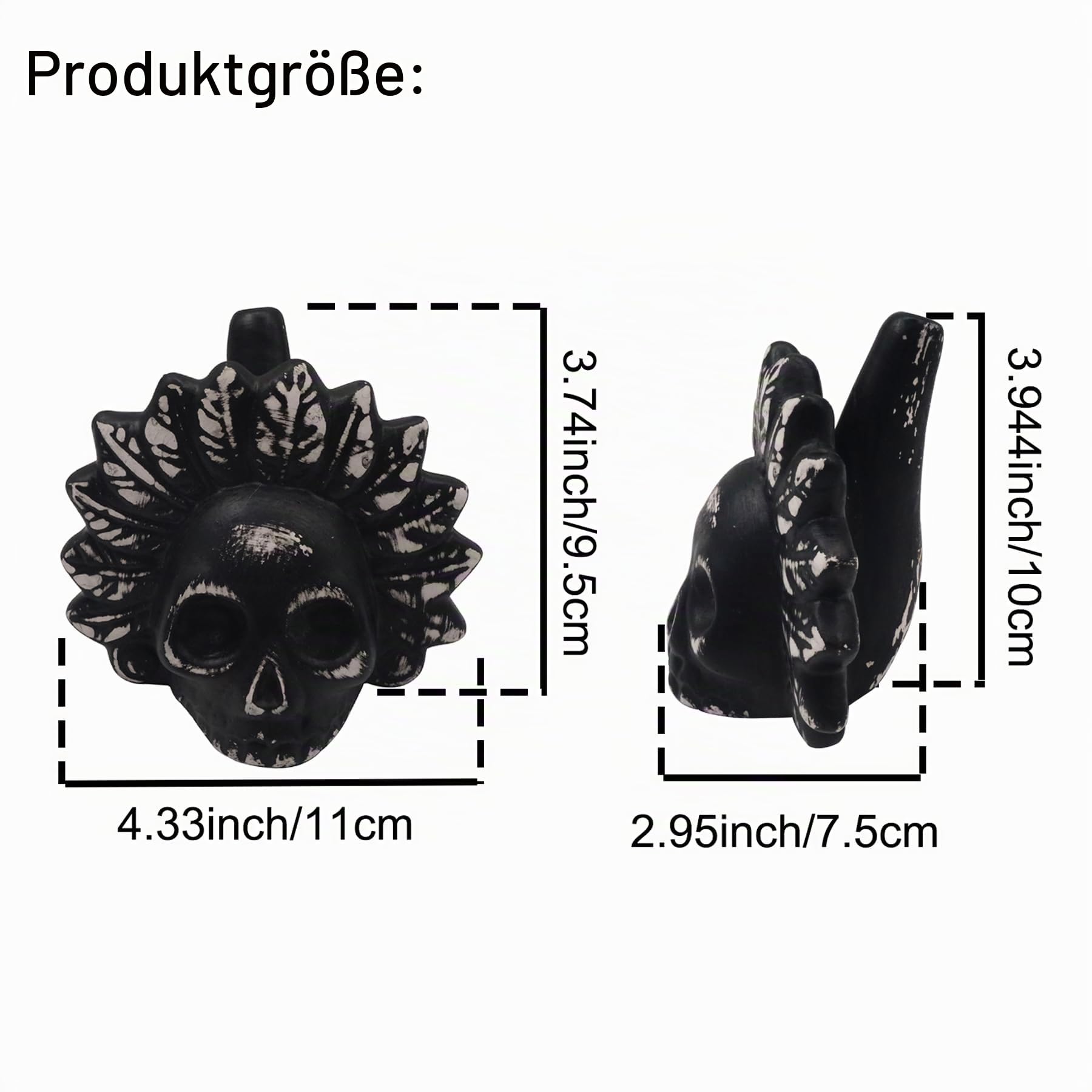 Aztec Death Whistle, 126dB+ Menschliche Schreie, Halloween-Thema Party Schädel Pfeife Mensch laut Schreiend Azteken Krieg Pfeife (Schwarz und Weiß)