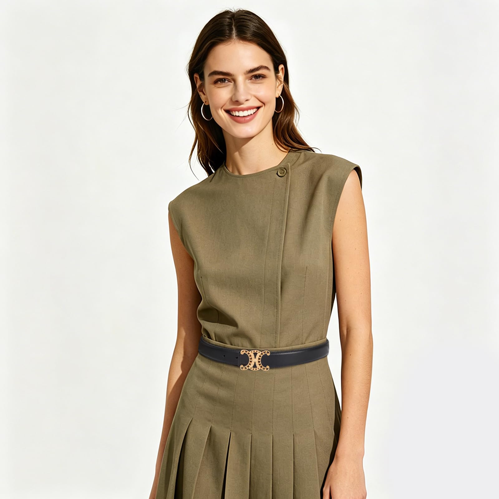 Aurolran Ceintures en cuir pour femmes, ceintures de luxe pour jeans et robe