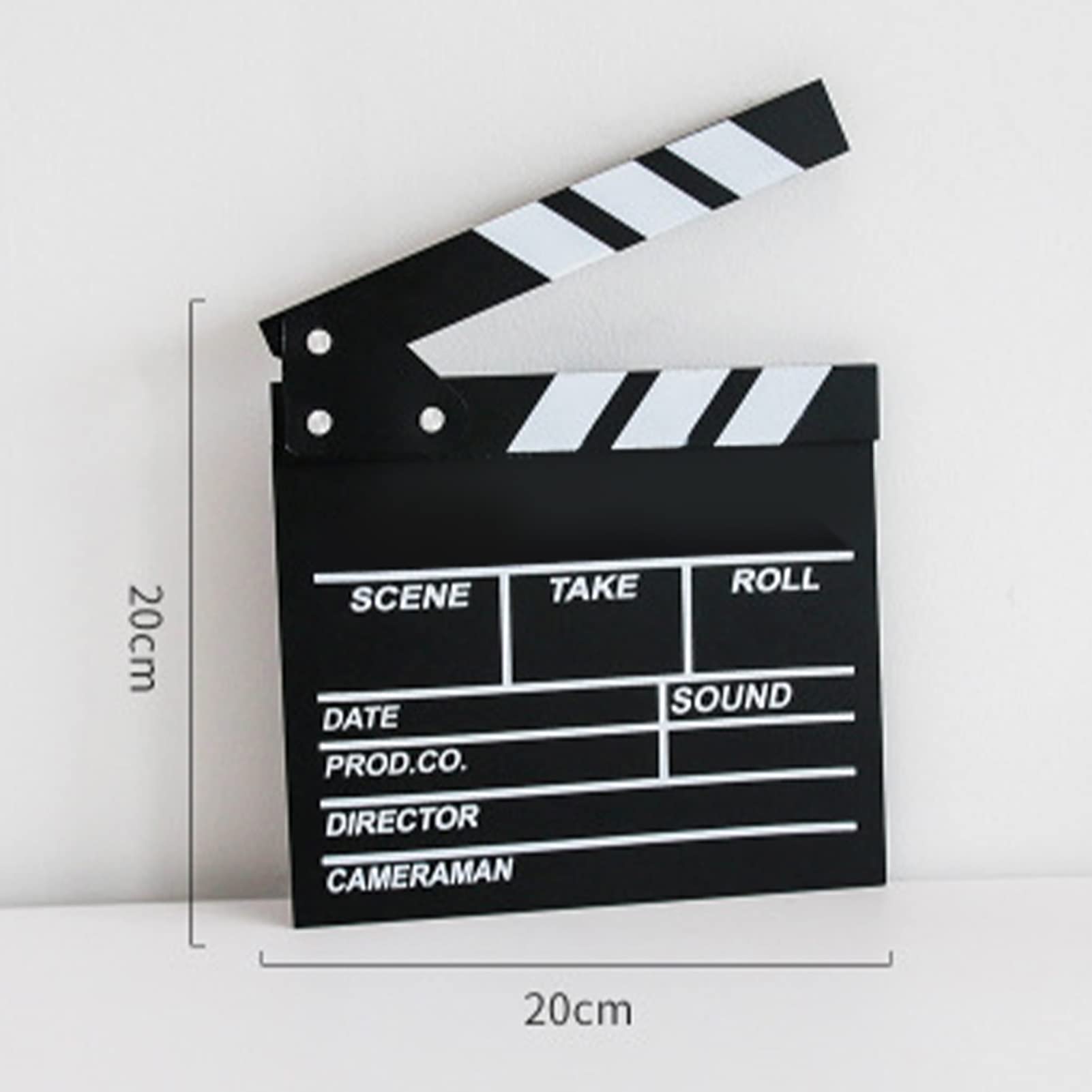 Film Film Clap Board, 20 X 20cm Noir Bois Clap Clap Clap Board Bois Film Film Clapboard Scène d'action Slateboard pour Hollywood Camera Film Studio Film