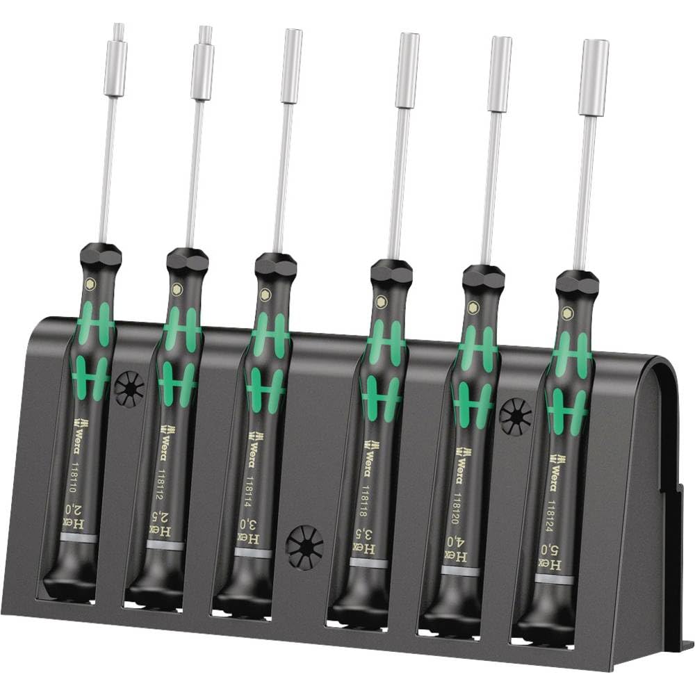 Wera 05118158001 Juego de Destornilladores Aprieta-Tuercas para Usos Electrónicos y Bandeja con 6 Piezas