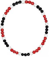 NEXIULT Baseball Bead Necklace for Men - Rhinestone Bling Ice Chain 16/18/20" Adjustable, Cool Sports Jewelry Gift