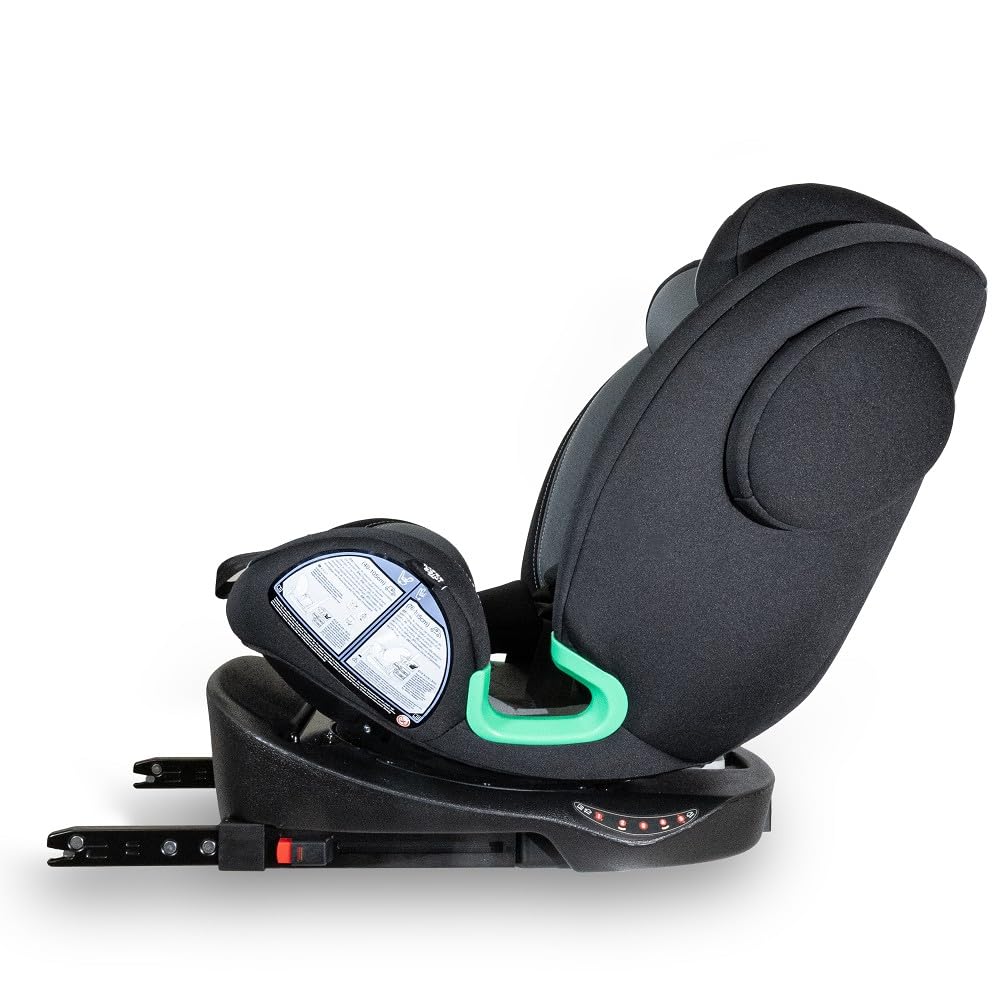 Interbaby Silla Coche Bebé PAX i-Size ISOFIX 360° Grupo 0+1+2+3 (Negro) | Silla auto giratoria 360 reclinable 40-150 cm, reductor recién nacido, protección lateral SPS, pata de apoyo