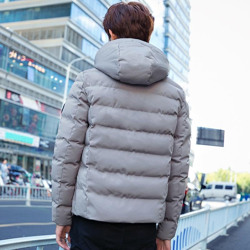Image of YOONIKK Hooded Jacket for Men | Winter Wear Puffer Jacket | Full Sleeve Padded Bomber Jacket for Men | Lightweight Windproof Outerwear | Stylish Winter Jackets for Men