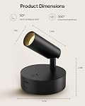 GOODEA Spotlights Indoor, 3000mAh Rechargeable Battery Plant Spotlight Indoor with Remote, Wireless Led Uplighting with 3 Colors & Timer, Mini Picture Light for Painting, Accent Lighting (2 pcs)