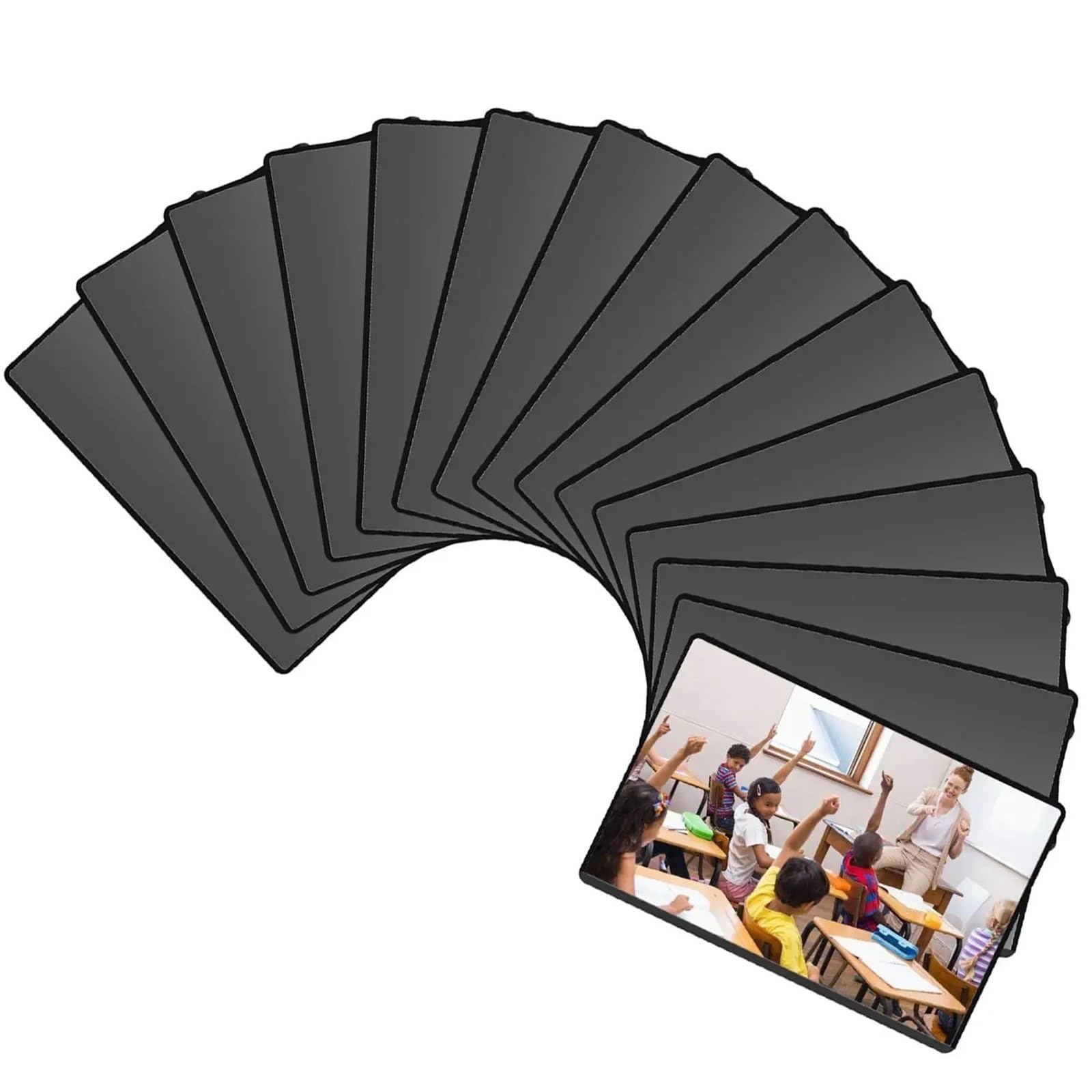 magnetic frame， 15pcs with PVC Pocket Frigerator 100x150mm For Photos(Black15pcs)