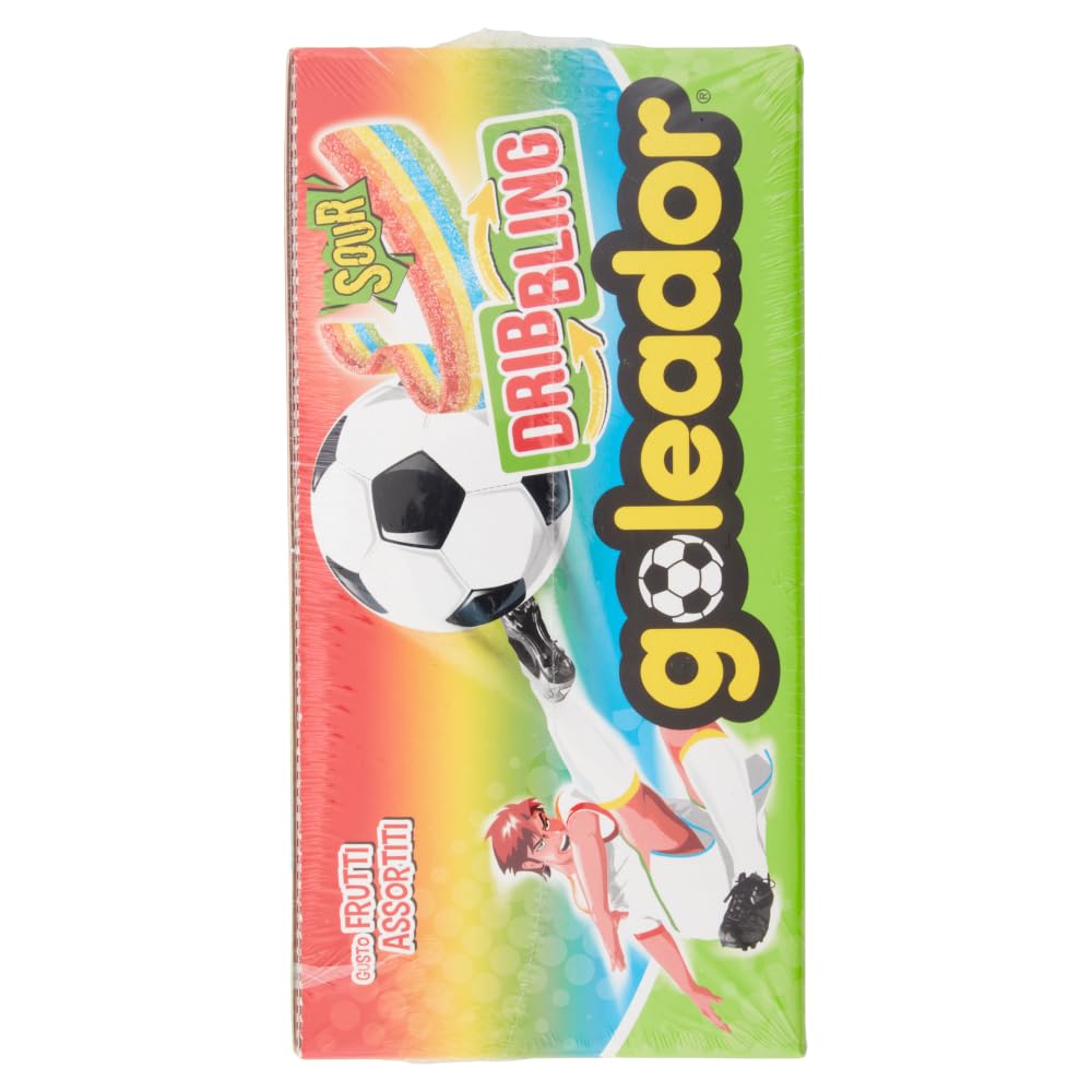 Goleador Dribbling Rainbow, Caramelle Gommose, Gusto Frutti Assortiti Frizzanti, Sour, Confenzione da 144 Pezzi Monoporzione, Incartati Singolarmente, Ottime da Condividere
