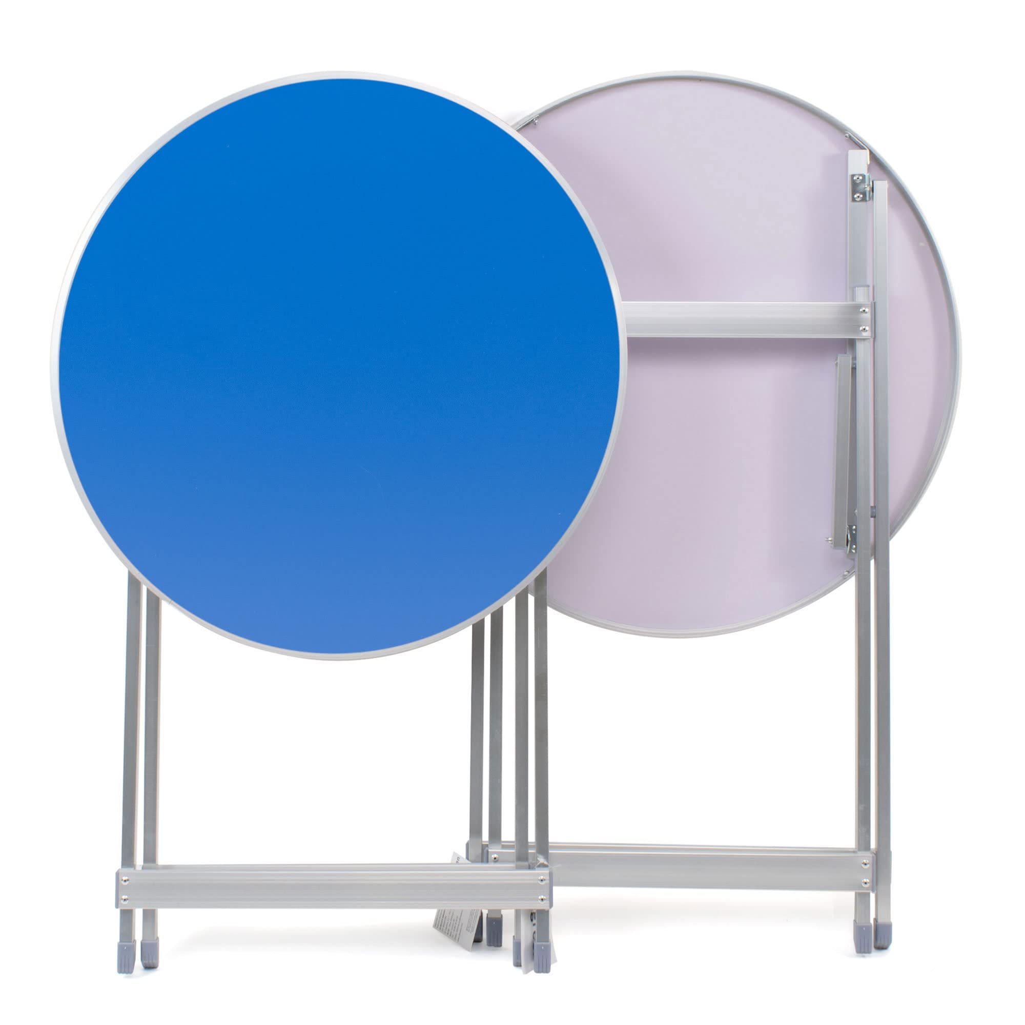 THE SECRET HOME Mesa Plegable Multifuncional Redonda de Madera Contrachapada y Aluminio D.60x70 cm Color Azul para Jardín, Terraza, Balcón o Picnic