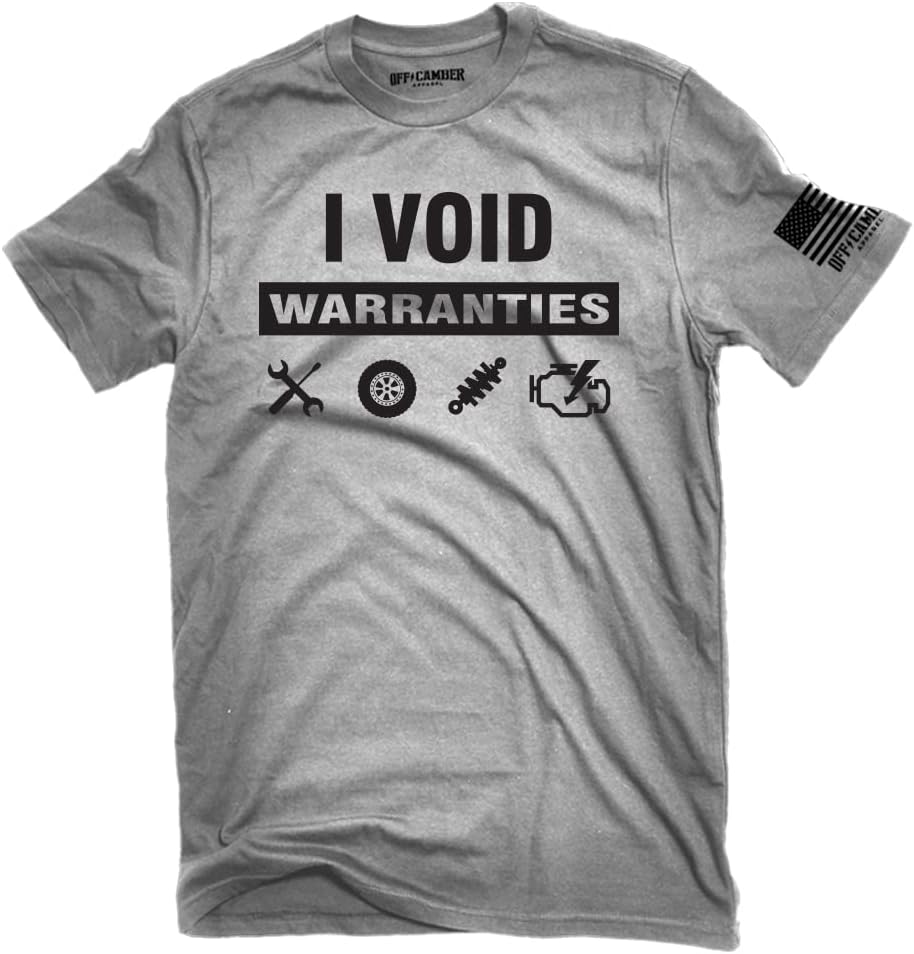 I Void Warranties Funny Mechanic Garage Automotive Off-Road Race t-Shirt Made in The USA