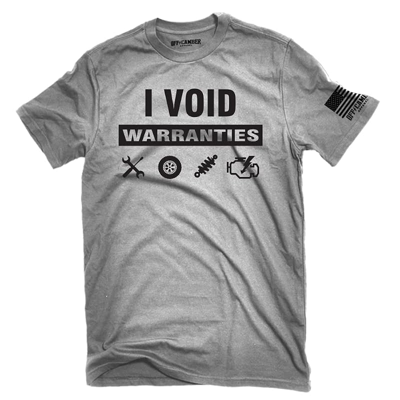 Camiseta automotiva I Void Warranties Off-Camber Apparel, cinza grafite, Classic Fit, tamanho XX-Large