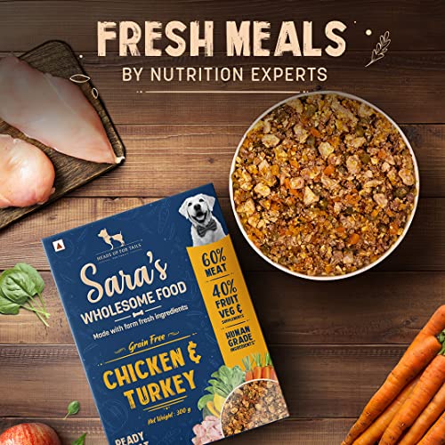 Image of Sara's Wholesome Food by HUFT Grain-Free Combo Dog Food - 2x100 gm | Human Grade Ingredients | Gluten Free | Balanced Meal | Suitable for Adults & Puppies, Complete Nutrition