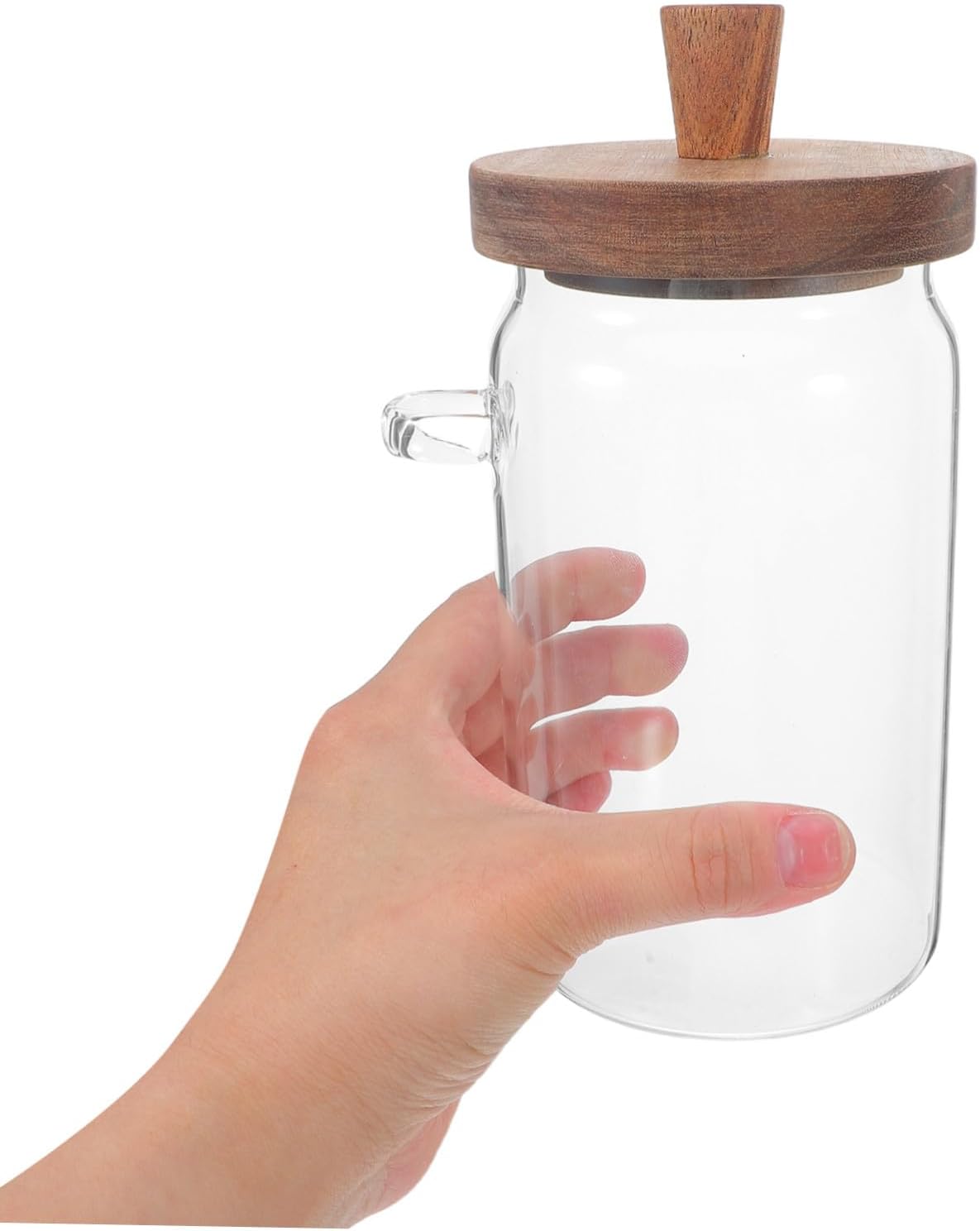 Angoily Glass Laundry Powder Container Set with Wooden Lids and Spoon, 3pcs (400ml, 600ml, 900ml) Reusable Detergent Storage Jars for Laundry Capsules, Dryer Sheets, and Washing Powder