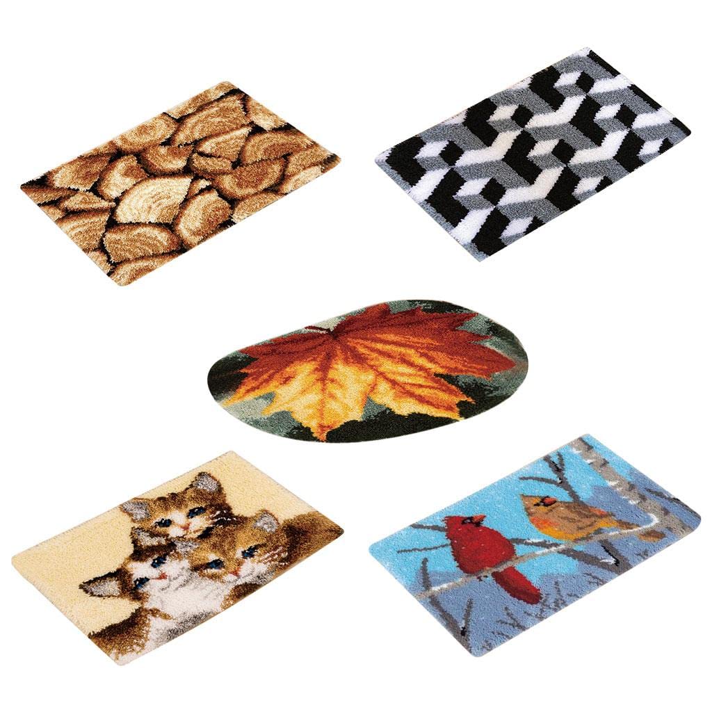 predolo Latch Hooking Kit Teppich Haken Stickerei Bastelkissen Häkelbedarf aus Acryl Und Stoff für Bastelfreunde Familien Wohnaccessoires Heimdekoration, Vögel