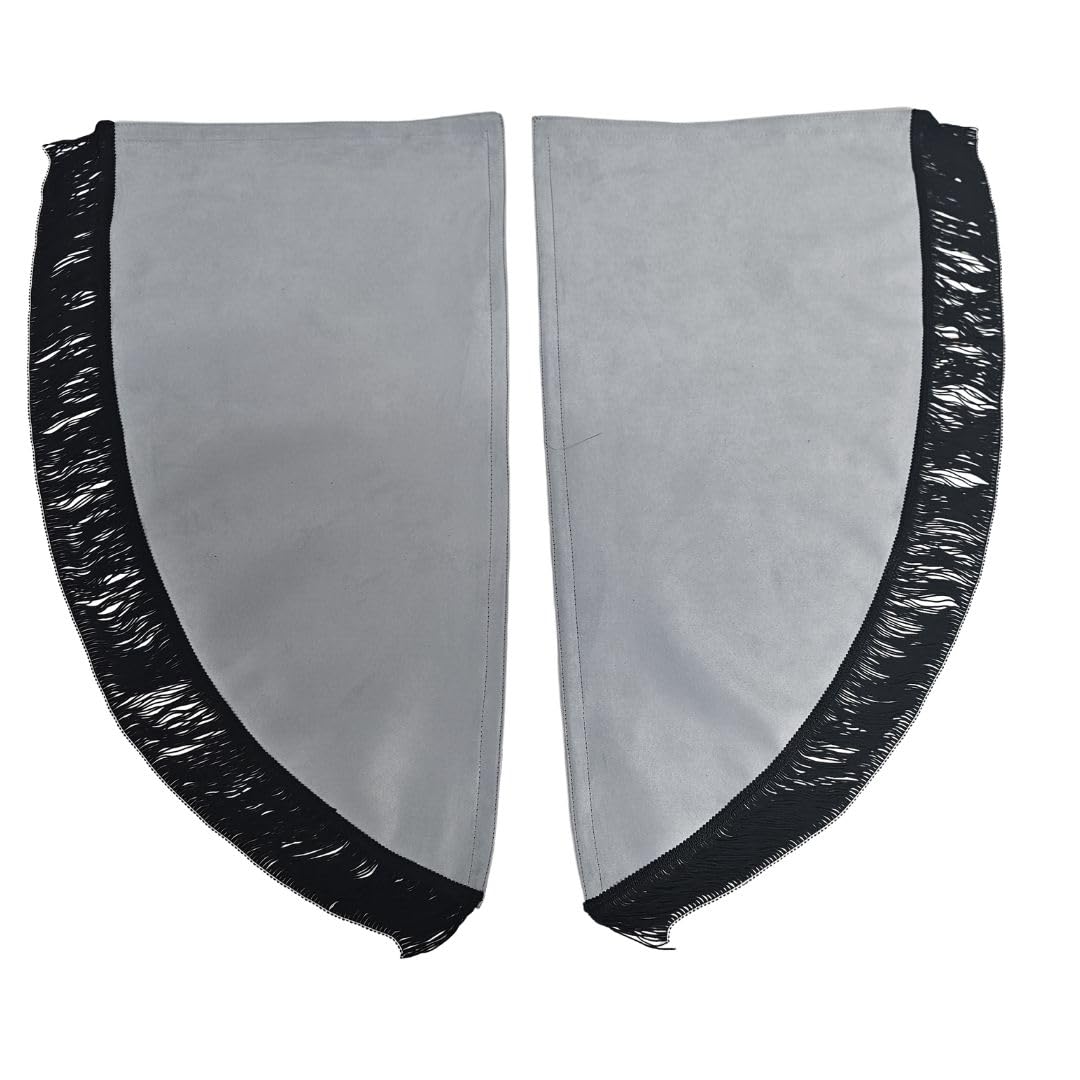 KramTruck - Rideaux de camion avec franges - Protection solaire pour camion - Protection solaire pour toutes les marques de camions - Rideaux latéraux (gris et noir)