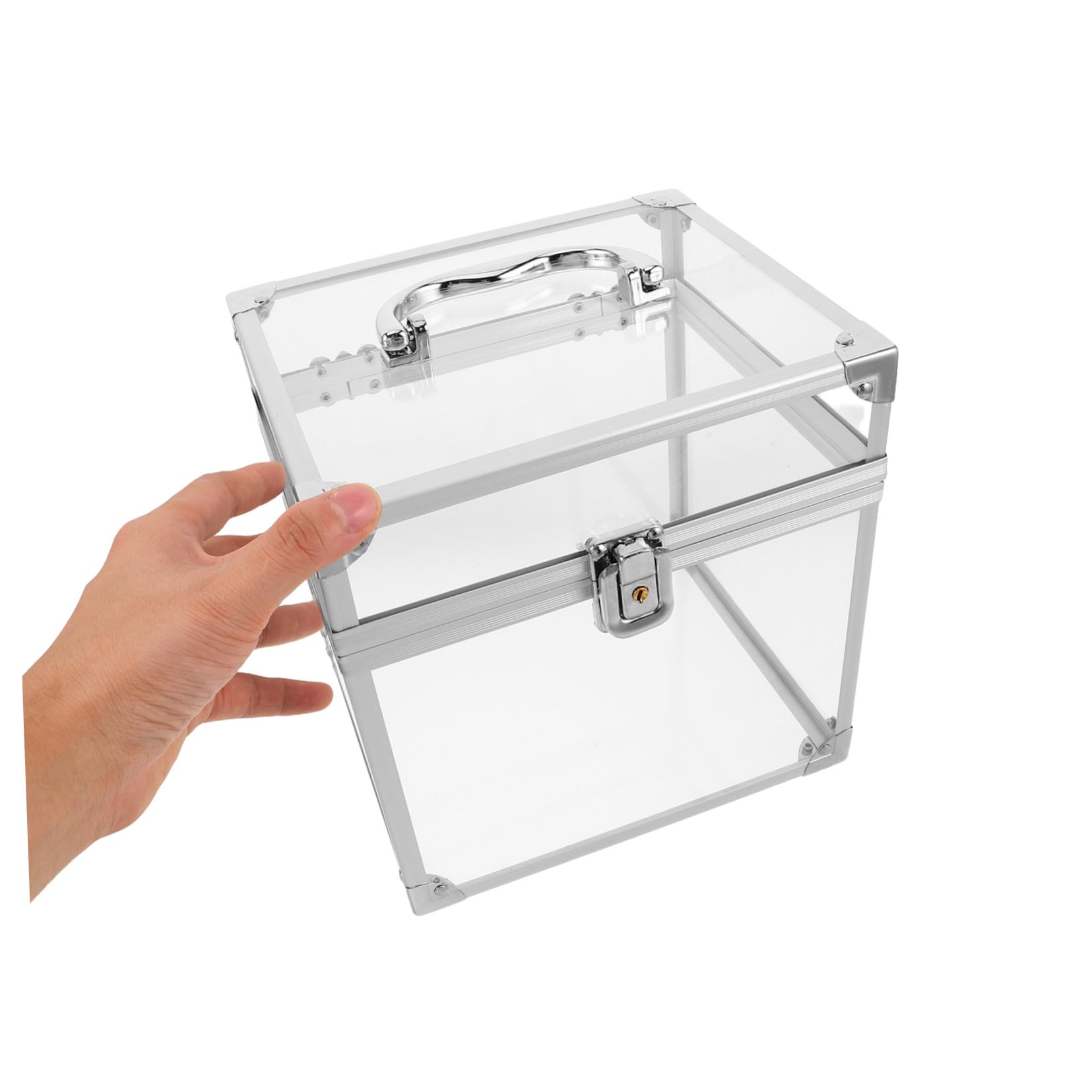 Zerodeko Scatola Porta Dischi in Vinile in Acrilico Con Maniglia Espositore Per Album in Vinile e Cd Dvd Contenitore Da Tavolo Trasparente e Resistente Per Ufficio e Soggiorno