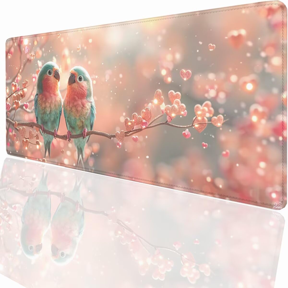 Alfombrilla Ratón Gaming XXL, Gaming Mouse Pad 1500x800x3mm, Protector Escritorio Antideslizante, Alfombrilla de Ratón Flor PáJaro Mousepad Grande, Tapete Raton para Jugadores de PC Oficina LMDT9080