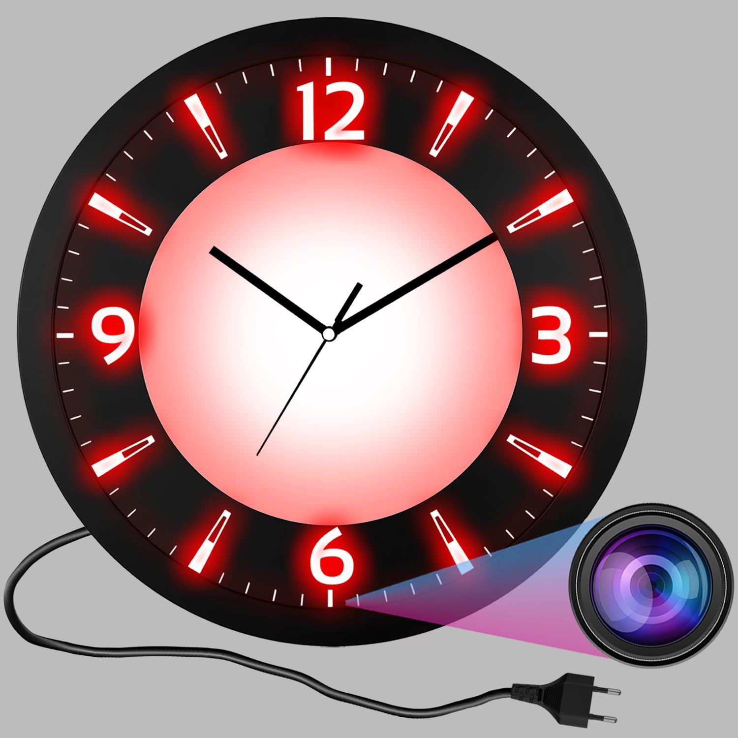 Spy Mission WiFi Wall Clock Spy Camera Premium 4k HD Quality Stylish Hidden Camera with Live Viewing 2024 New Version 32gb inbuilt Memory Long Recording 1080P HD Camera for Indoor Home and Office-picture-11