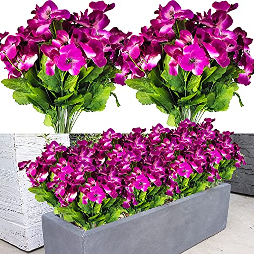 4 Pcs Fleurs Artificielles Imitation Pensée Fleurs De Soie Creative Ameublement Simulation Plante pour Mariage Maison en Plein Air Cimetière Fête Décoration Taille 40cm (Mauve) Cover