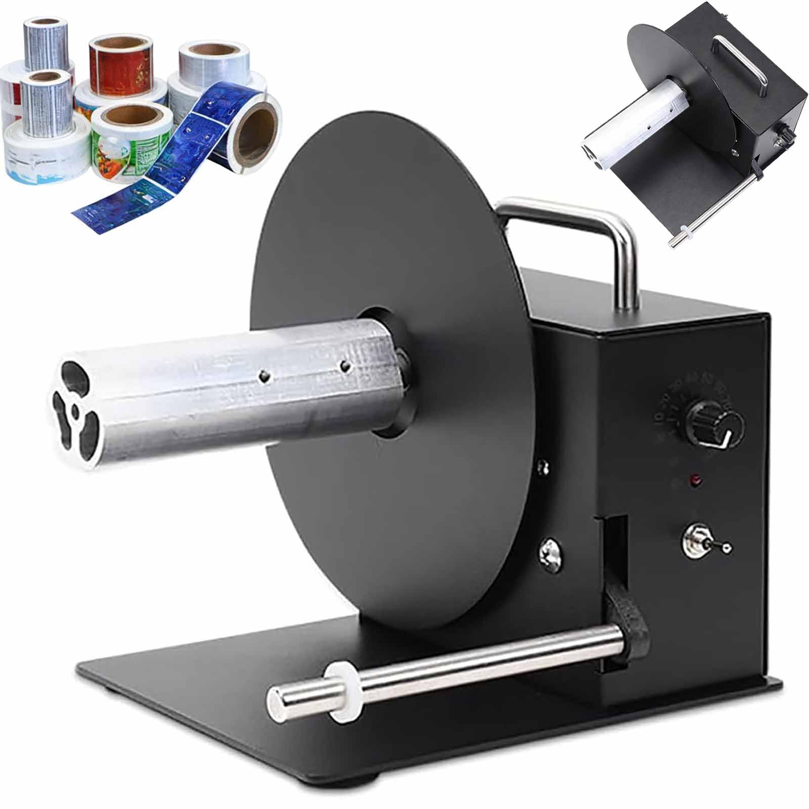 RKXKJ Automatic Label Rewinder, Label Rewinder Machine, 180mm Rewind Diameter, 2-way Rewind, 110mm Width, Rewinding Speed: 1-8inch/s, For Clothing Tags, Bar Code, Self Adhesive Stickers