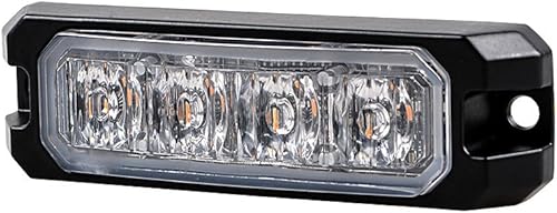 Miniatura 5 de CORP - Barra de luz estroboscópica intermitente con 4 LED, impermeable, SYNC, advertencia de emergencia, para coche, camión, 12V-24V (ámbar, 80