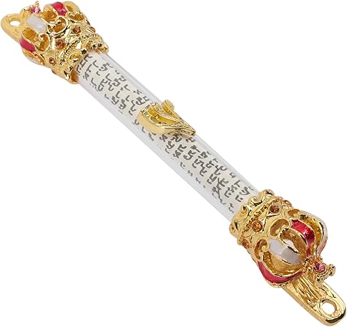 Mezuzá de metal Bless Mezuzah con pergamino, mezuzá de bendición de la casa para puerta Mezuza placa de puerta