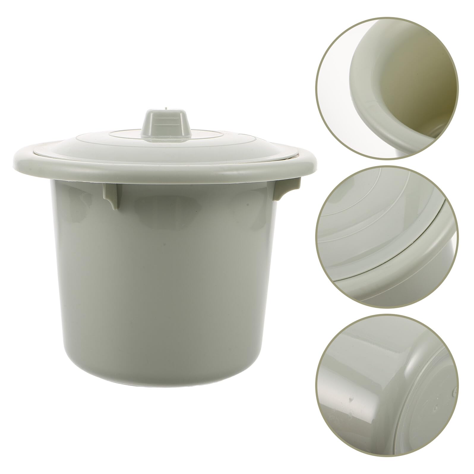 Bassin de Lit pour Soins à Domicile en Plastique Léger Vert Clair, Urinoir Portable avec Grosse Capacité et Couvercle, Adapté aux Personnes à Mobilité Réduite la Maison