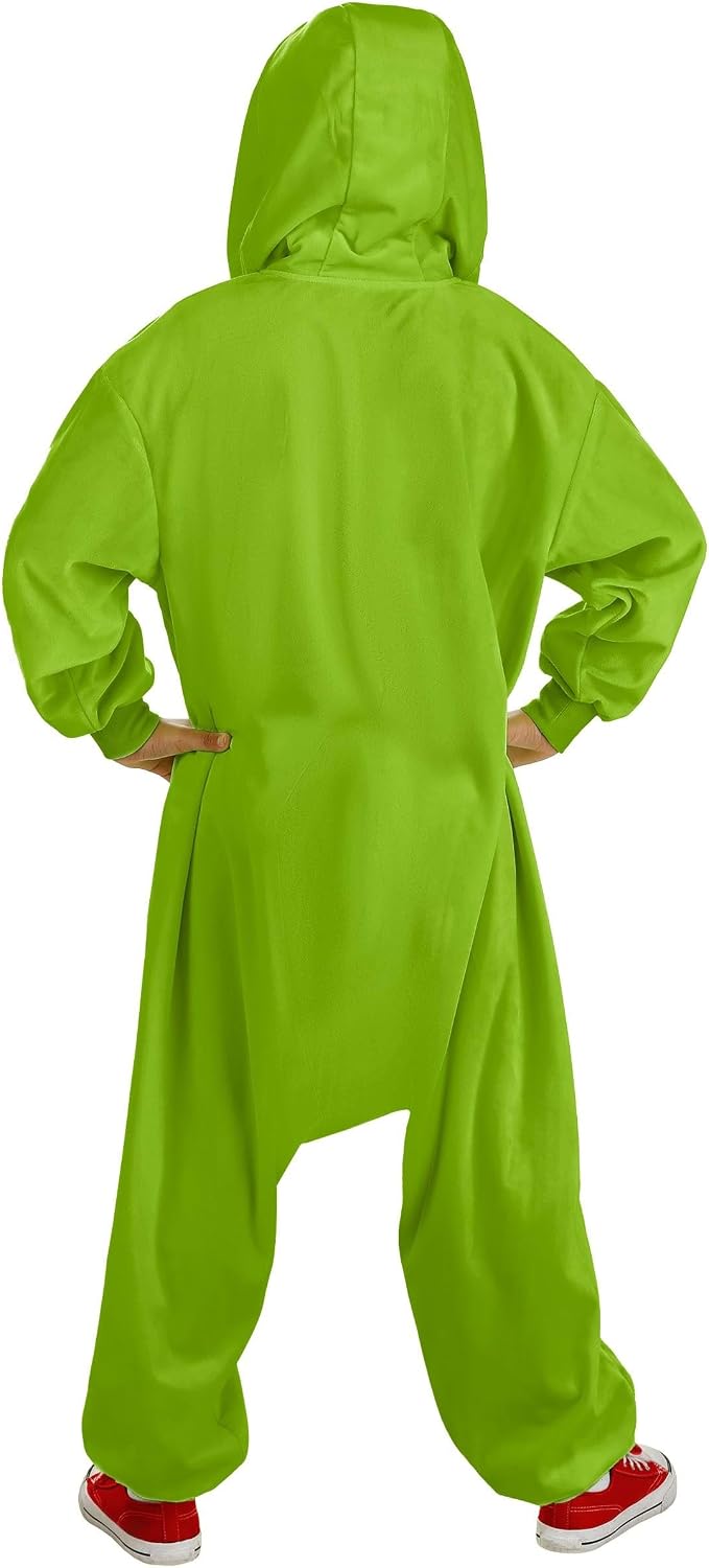 Fun Costumes Kid's Ghostbusters Slimer Costume Onesie | Ghostbuster Green Ghost Hooded Pajamas | Ghostbusters Cosplay Suit ST