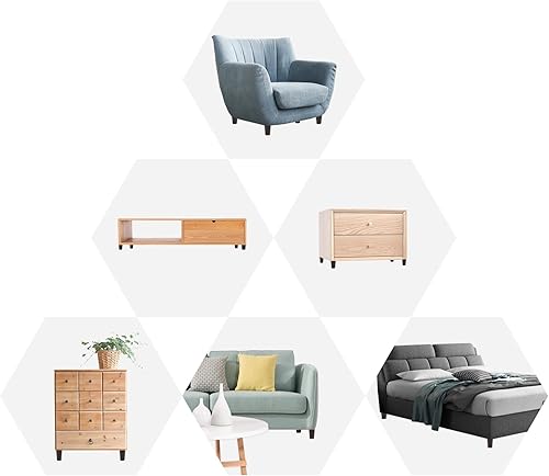 Miniatura 6 de Patas de madera de 2 pulgadas para muebles, paquete de 4 patas redondas para sofá, color marrón oscuro, patas de repuesto modernas de mediados de