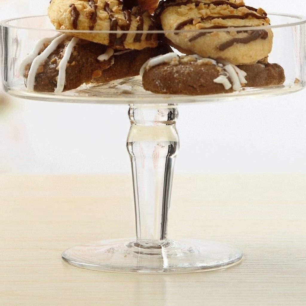 Présentoir à gâteau en verre avec couvercle pour hôtel, restaurant, assiette à pain, mariage, banquet, dessert, plateau de décoration de table (23 x 22 cm)