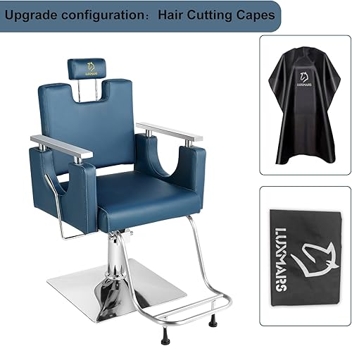 Miniatura 9 de LUXMARS Silla de peluquería Silla de peluquería Silla de estilista hidráulica Sillas de peluquería reclinables, sillas giratorias de peluquería