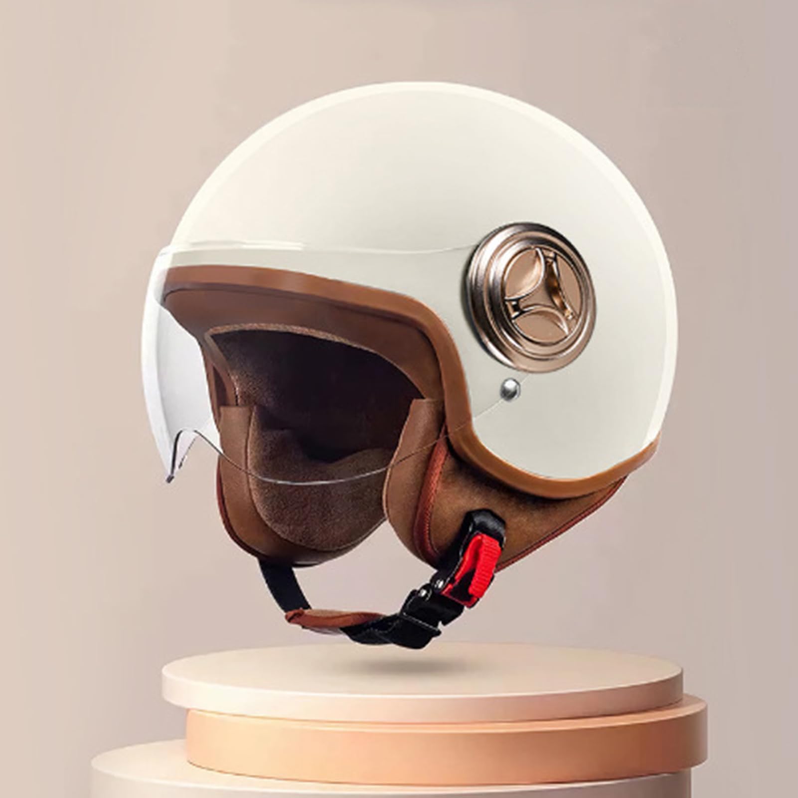 Kask rowerowy, półtwarzowy sprzęt skuter, odzież rowerowa bezpieczeństwa, 11,02 x 9,06 cala, lekka wentylowana powłoka, regulowany bezpieczny krój, idealny do wyścigów, ulicy, moped