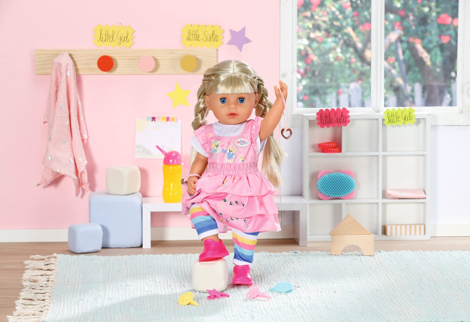 BABY Born Kindergarten Little Sister 36cm, Puppe mit Haaren und Funktionen ohne Batterie, inkl. Zubehör, für Kinder ab 3 Jahren, 36 cm große Puppe, 834916 Zapf Creation