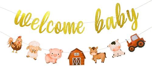 Miniatura 1 de Cartel de baby shower de animales de granja, decoración de fiesta temática. Decoraciones de fiesta de granero, decoraciones de animales de granja